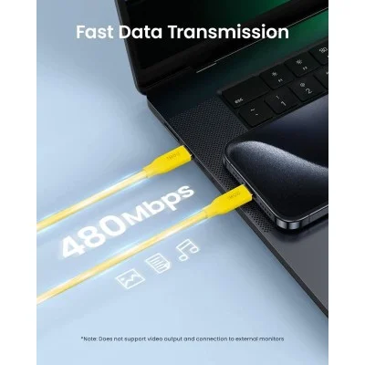 AOHI 140W PD 3.1 USB C to USB C Fast-charging Silky Cable 3.3ft _ Yellow